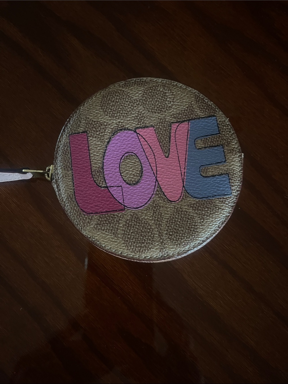Coach LOVE Round Card & Key Holder